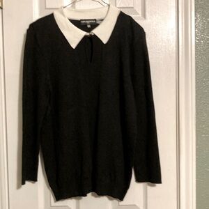 Karl Lagerfeld Paris size L black/white light weight long sleeve sweater